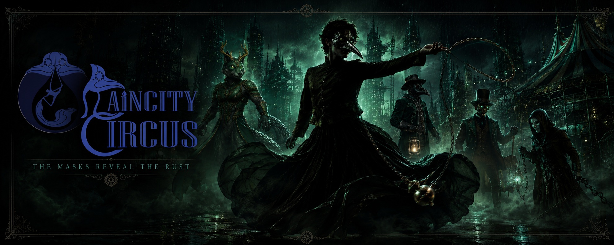 Wide banner of rain city circus